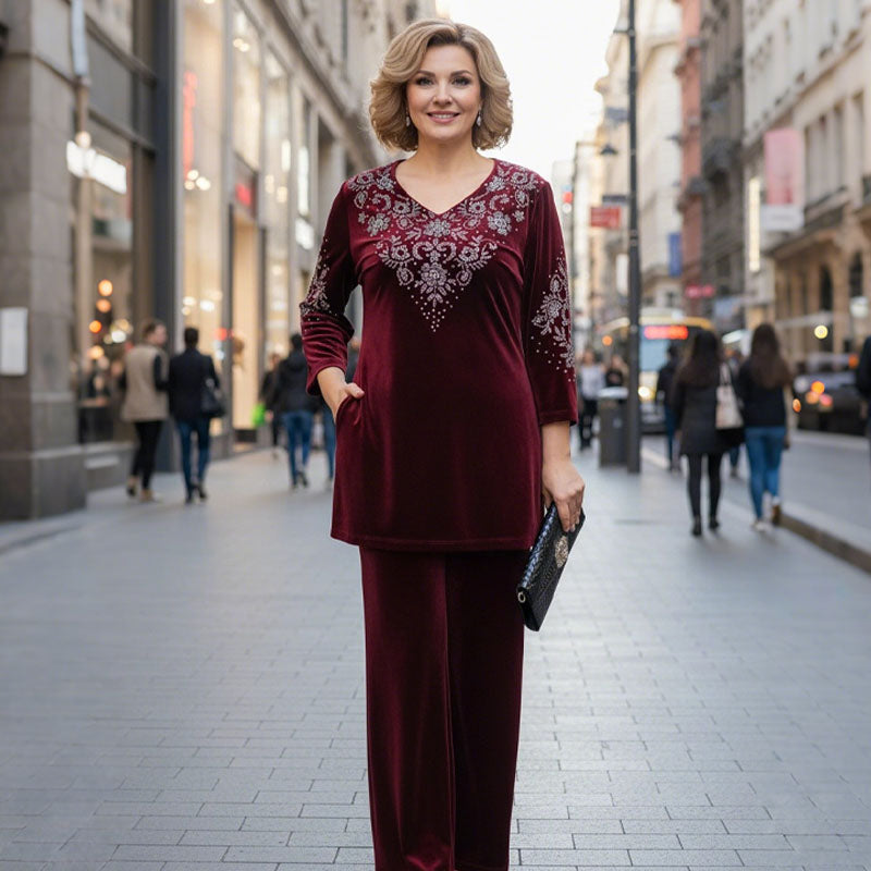 Elvire – Elegancki, dwuczęściowy zestaw z aksamitu