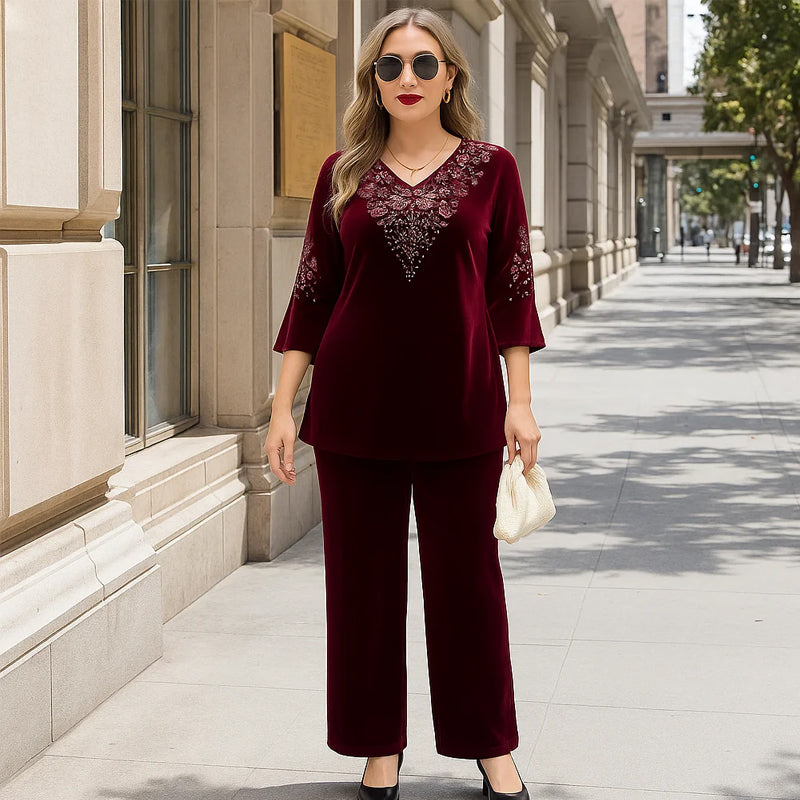 Elvire – Elegancki, dwuczęściowy zestaw z aksamitu