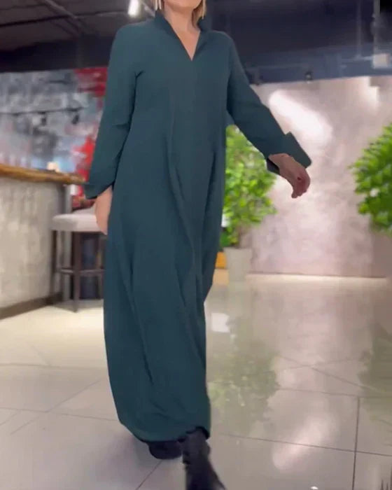 Amara™ | Długa, luźna sukienka z bocznymi rozcięciami