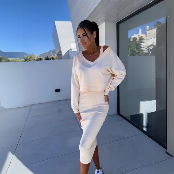 Andrine - Casualowy komplet bluzy i sukienki