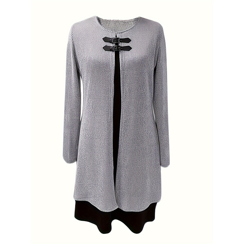 Elina™ – Elegancka dwukolorowa sukienka o kroju A