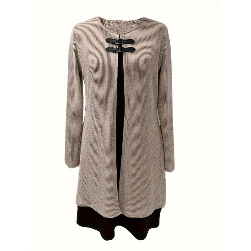 Elina™ – Elegancka dwukolorowa sukienka o kroju A