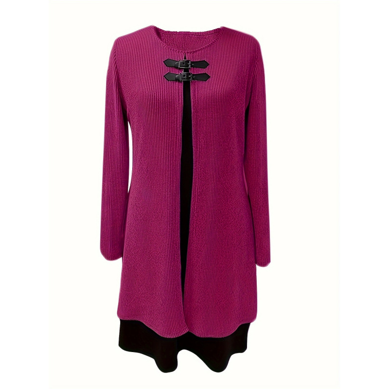 Elina™ – Elegancka dwukolorowa sukienka o kroju A